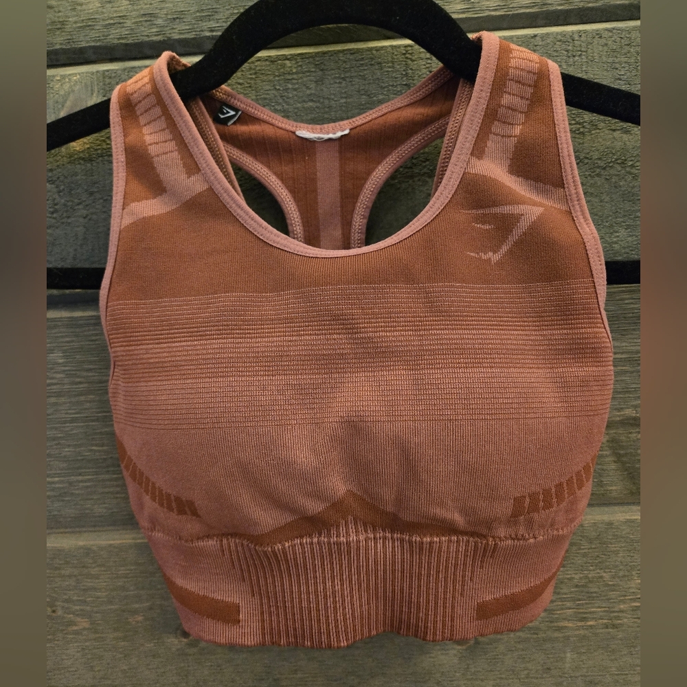 Gymshark Geo Seamless Sports Bra - Low Support - Rose Pink XS